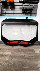 2017–2025 Can - Am Maverick X3 Full Glass Windshield – DOT - Approved with Aluminum Frame “Can - Am Maverick X3,” “Full Glass Windshield,” “DOT - Approved,” and “Aluminum Frame. - Lawlessoffroadaccessories