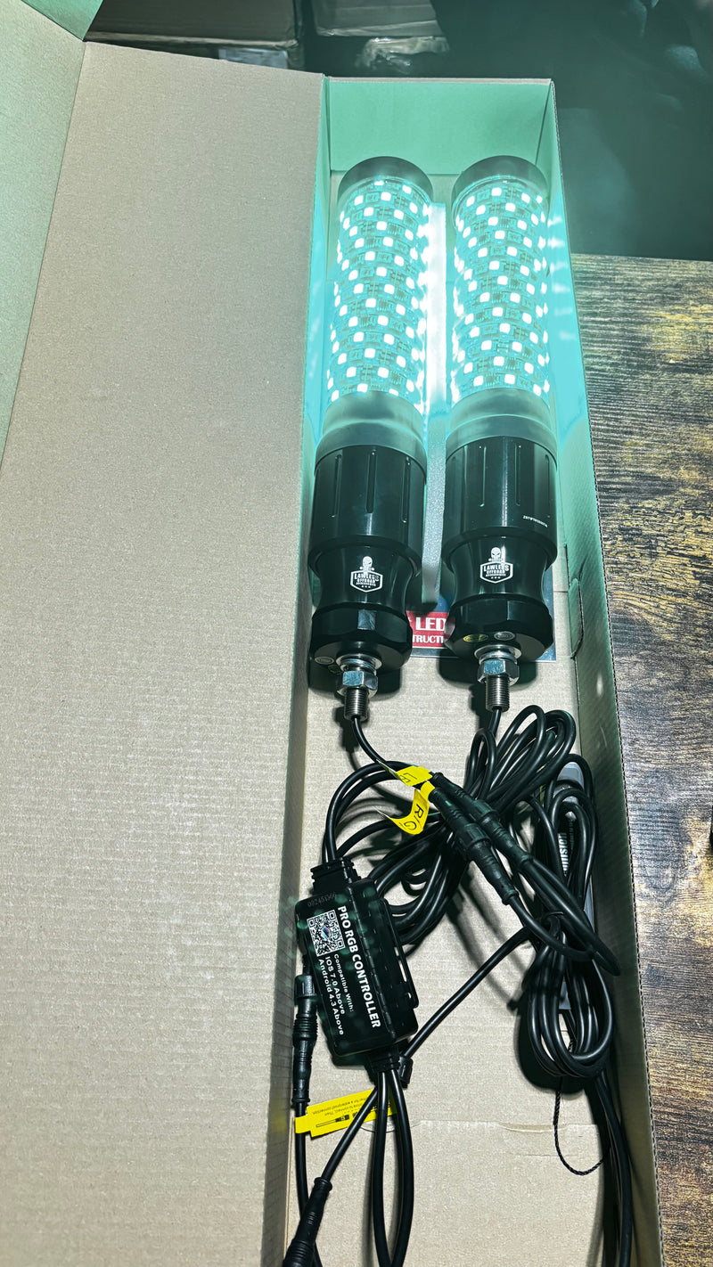 2FT Fat LED Whip Light - Tight Wrapped UTV Whip for RZR, Can-Am, Polaris | Lawless Offroad