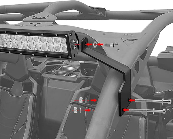 PSLER 50'' LED Light MMF7 Bar Mounting Brackets For Maverick X3 Max Ds Rs Mr Turbo R 2017 2018 2019 2020 2021 2022 2023 Upper Roof Windshield