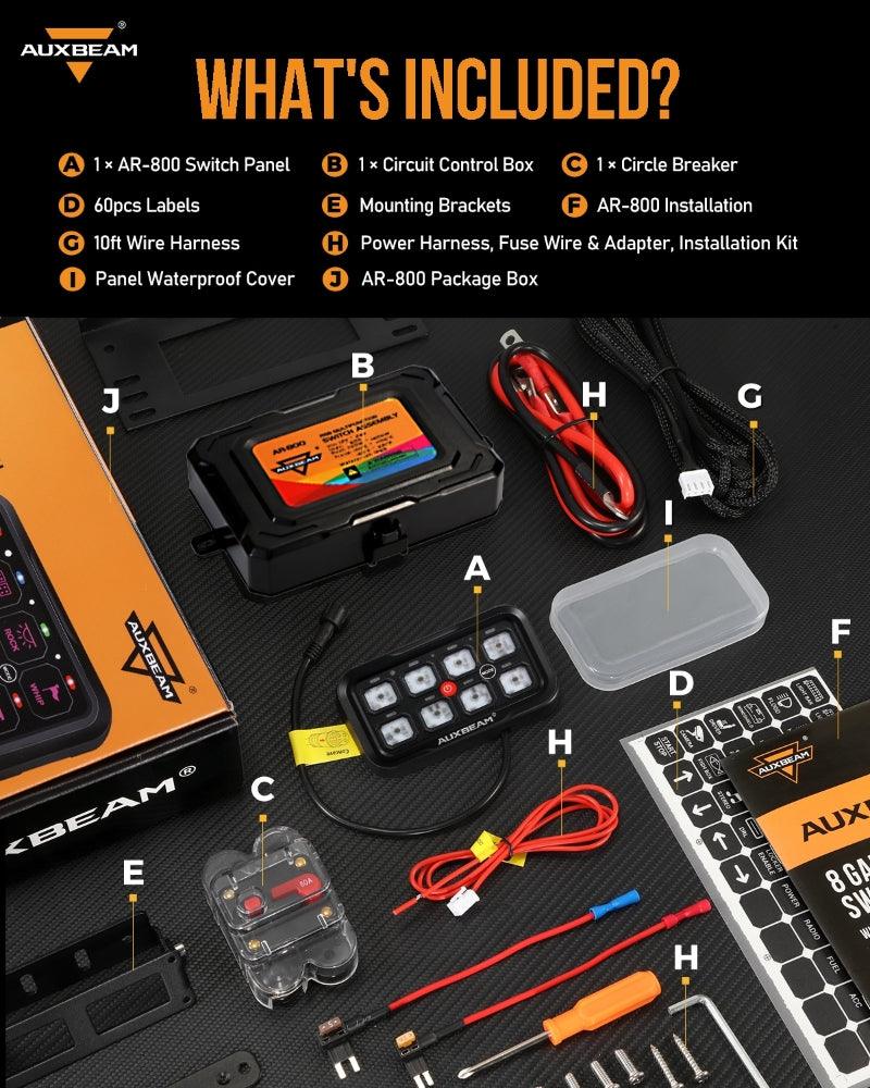 AR-800 RGB Switch Panel with APP, Toggle/ Momentary/ Pulsed Mode Supported(One-Sided Outlet)