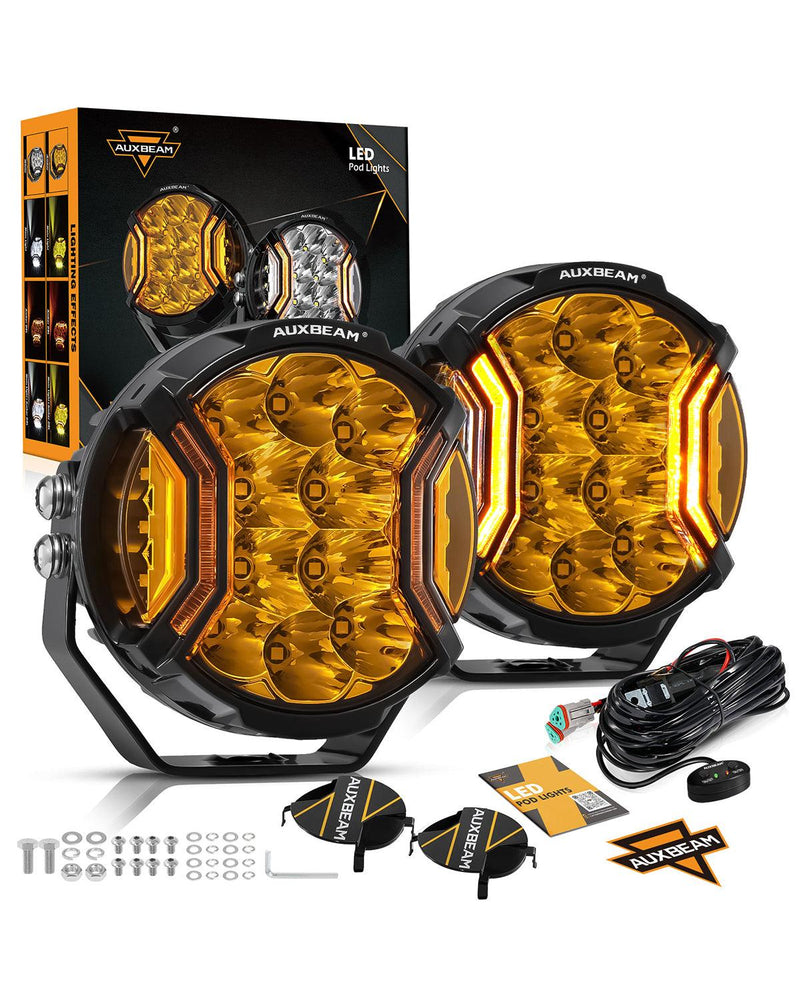V-ULTRA Series | 5 Inch 172W LED Side Shooter Amber Pod Lights with Amber DRL - 2Pcs Pod Lights