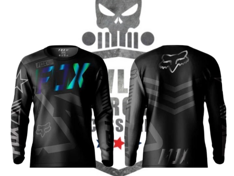 JERSEYS OFF-ROAD BLACK AND GRAY FOX