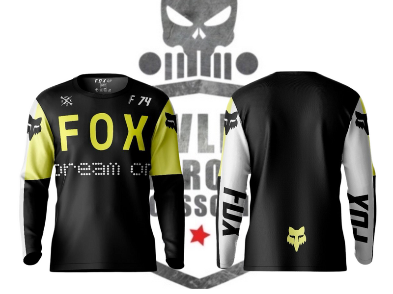 Fox Black & Yellow Off‑Road Jersey – Breathable ATV, UTV Riding Shirt
