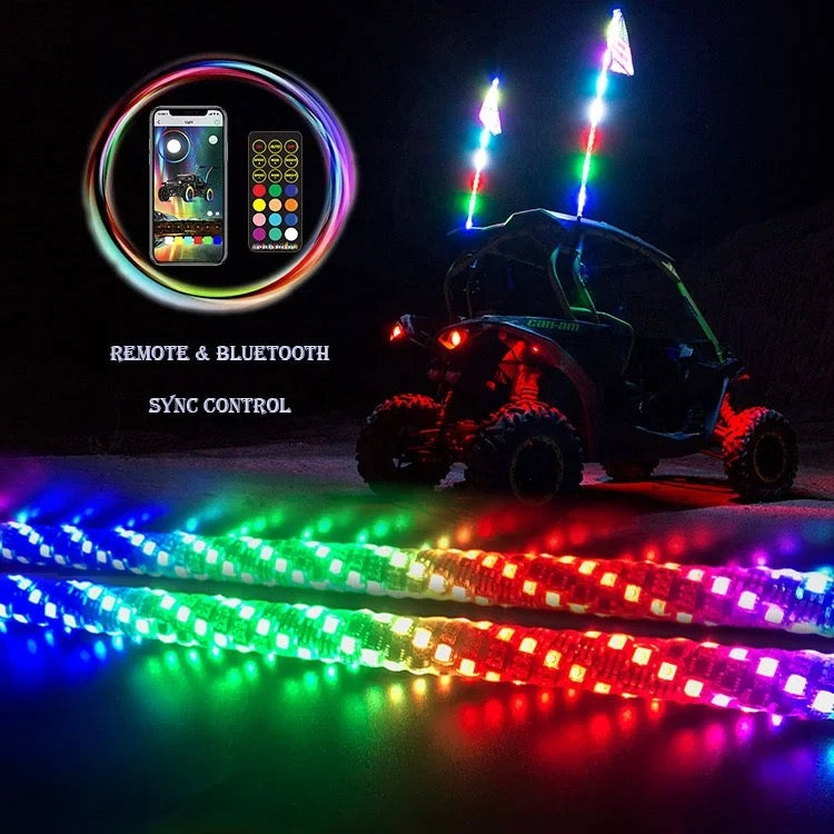 Led whip lights Bluetooth and remote