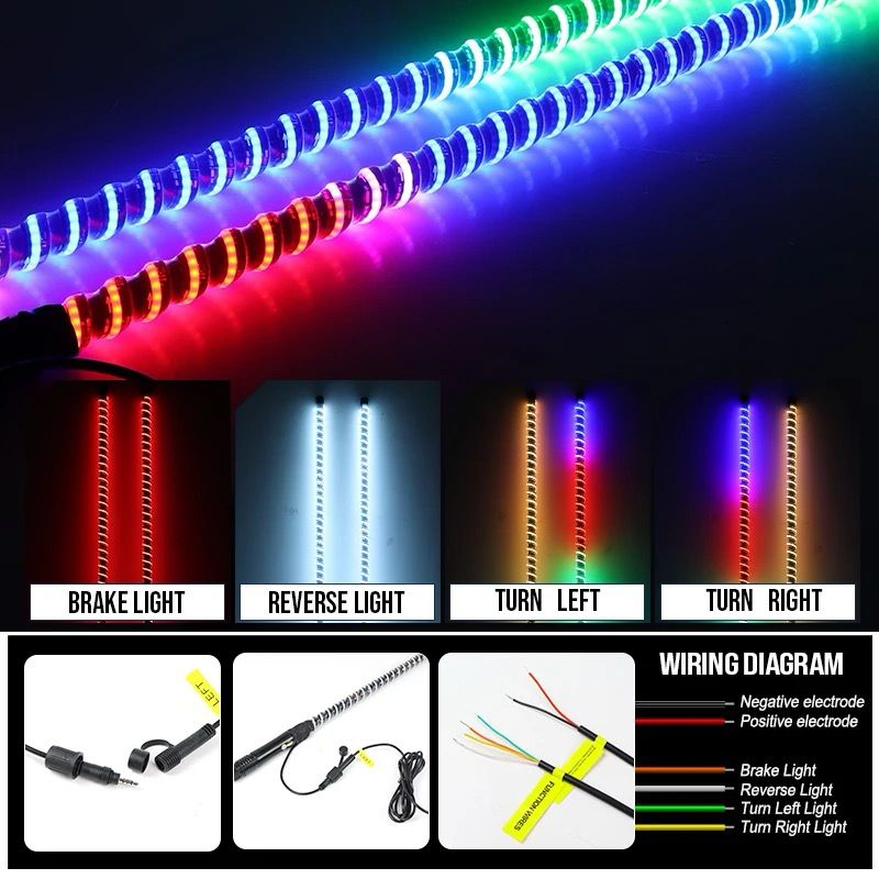 COB Led whip lights Bluetooth and remote