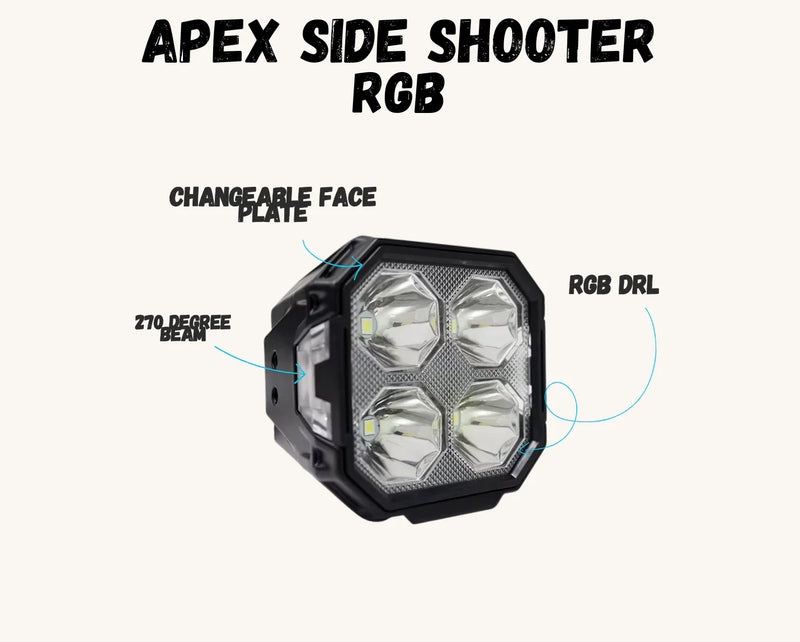 Apex Side Shooter-3 RGB (Sold as Pairs)