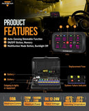 AR - 800 RGB Switch Panel with APP, Toggle/ Momentary/ Pulsed Mode Supported(One - Sided Outlet) - Lawlessoffroadaccessories
