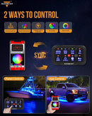 AR - 800 RGB Switch Panel with APP, Toggle/ Momentary/ Pulsed Mode Supported(One - Sided Outlet) - Lawlessoffroadaccessories