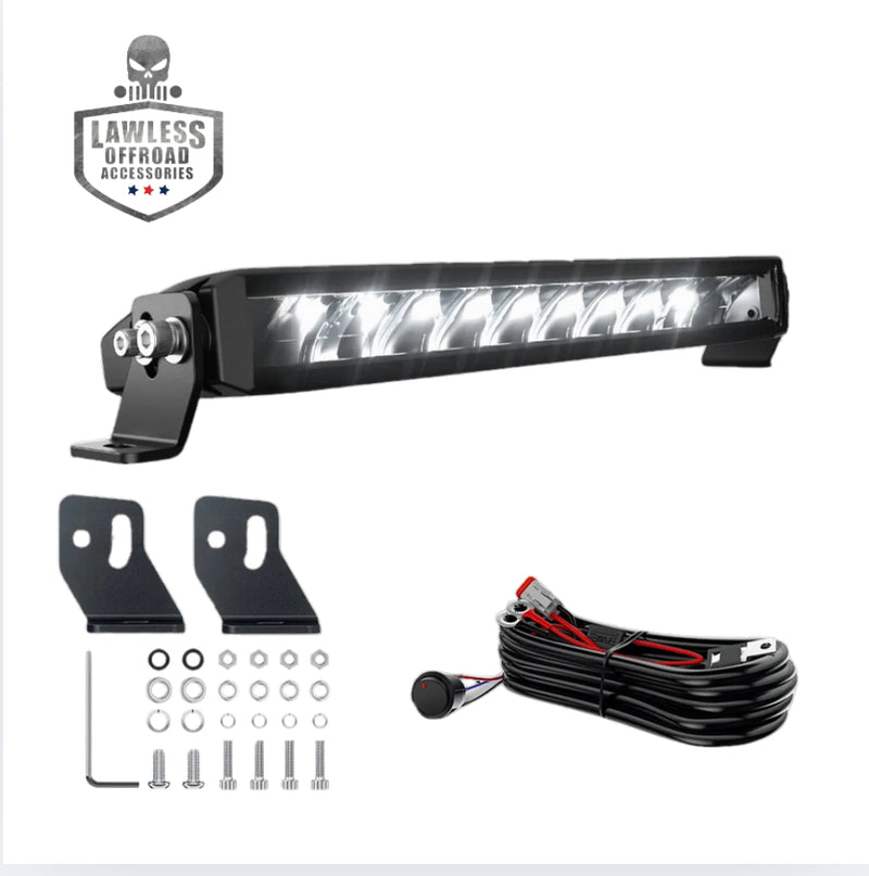 LLS Dual-Color Slim LED Light Bar in White and Amber/Red.