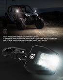 Xprite UTV Side View Mirrors Aluminum w/LED Spot Lights Clear Lens Compatible with 1.75" - 2" Roll Cage Bar for Pioneer Polaris RZR SXS Can Am X3... - Lawlessoffroadaccessories
